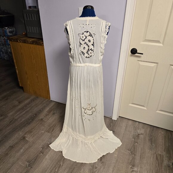 Spell & the Gypsy Collective Isla Bonita Duster Dress, White, L, EUC - Picture 7 of 10